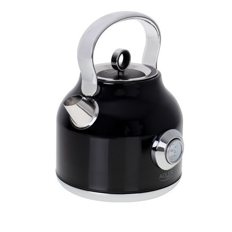 Adler | Kettle with a Thermomete | AD 1346b | Electric | 2200 W | 1.7 L | Stainless steel | 360° rotational base | Black - 2